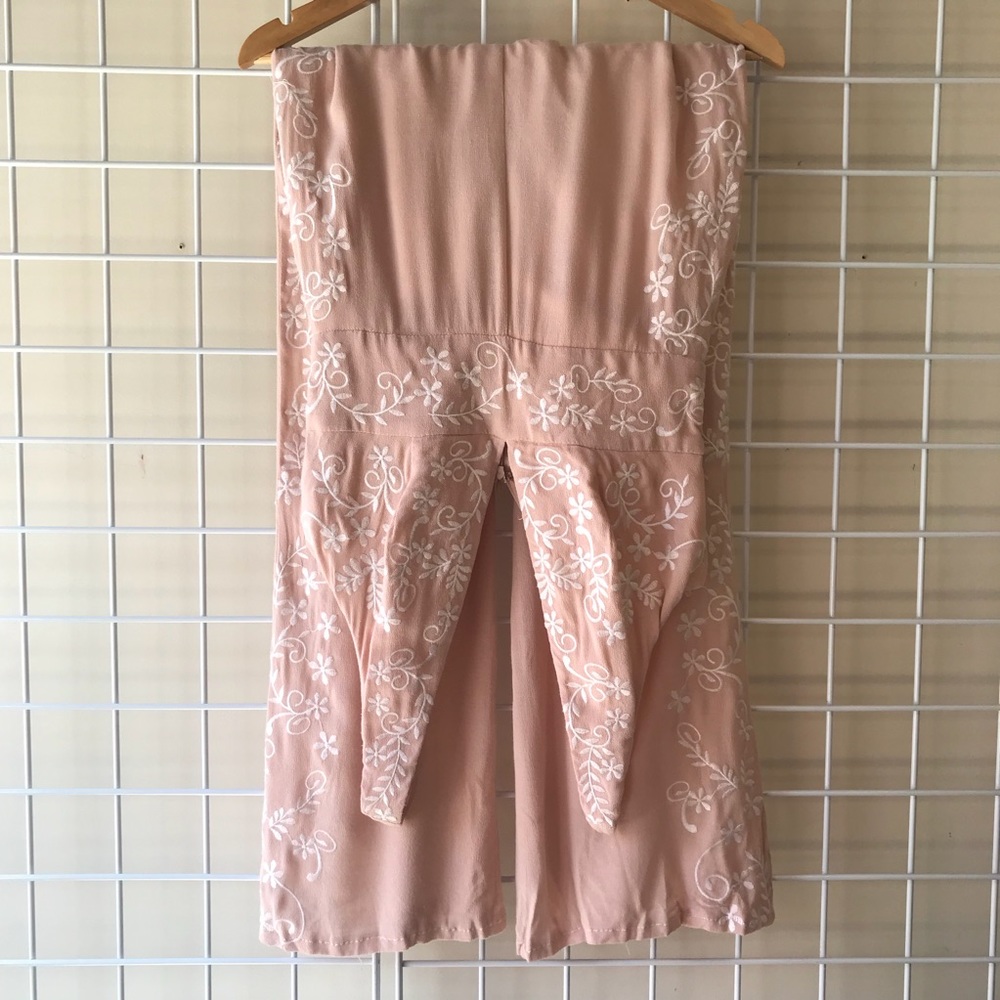 Blush Pink Embroidered Nasty Gal Jumpsuit
